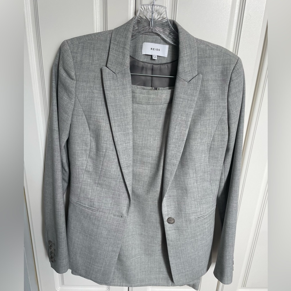 Reiss Grey Skirt Suit Size 4